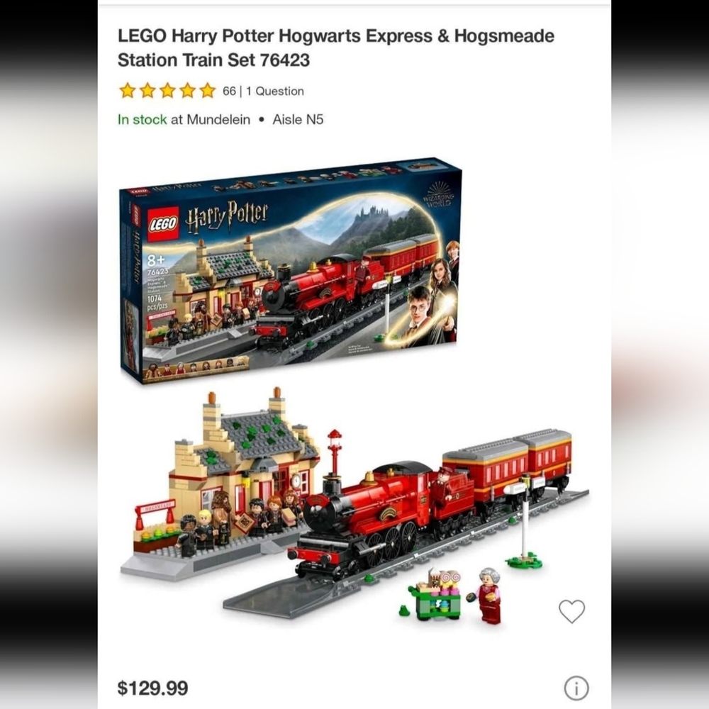 LEGO Hogwarts Express Train Set with Red and Tan Colors